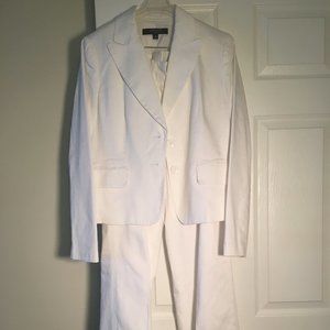 Nine West White Cotton Pant Suit Size 8